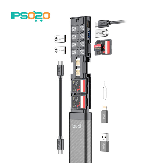 BUDI 10in1 Hub USB-C 3.0 Reader Multifunction Storage Stick