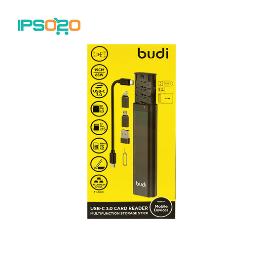 BUDI USB-C 3.0 TF/SD Card Reader OTG Adapter Multifunction Storage Stick