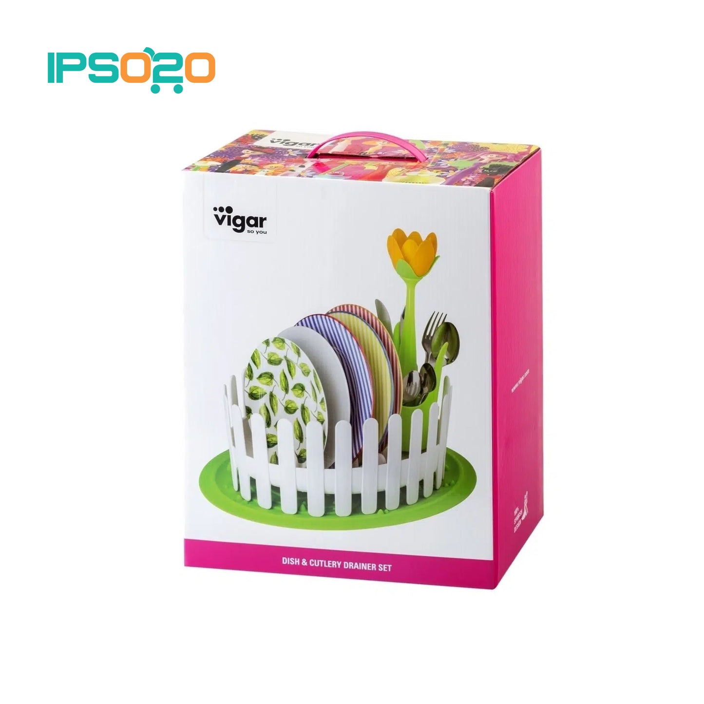 VIGAR Flower Power Dish & Cutlery Drainer Set