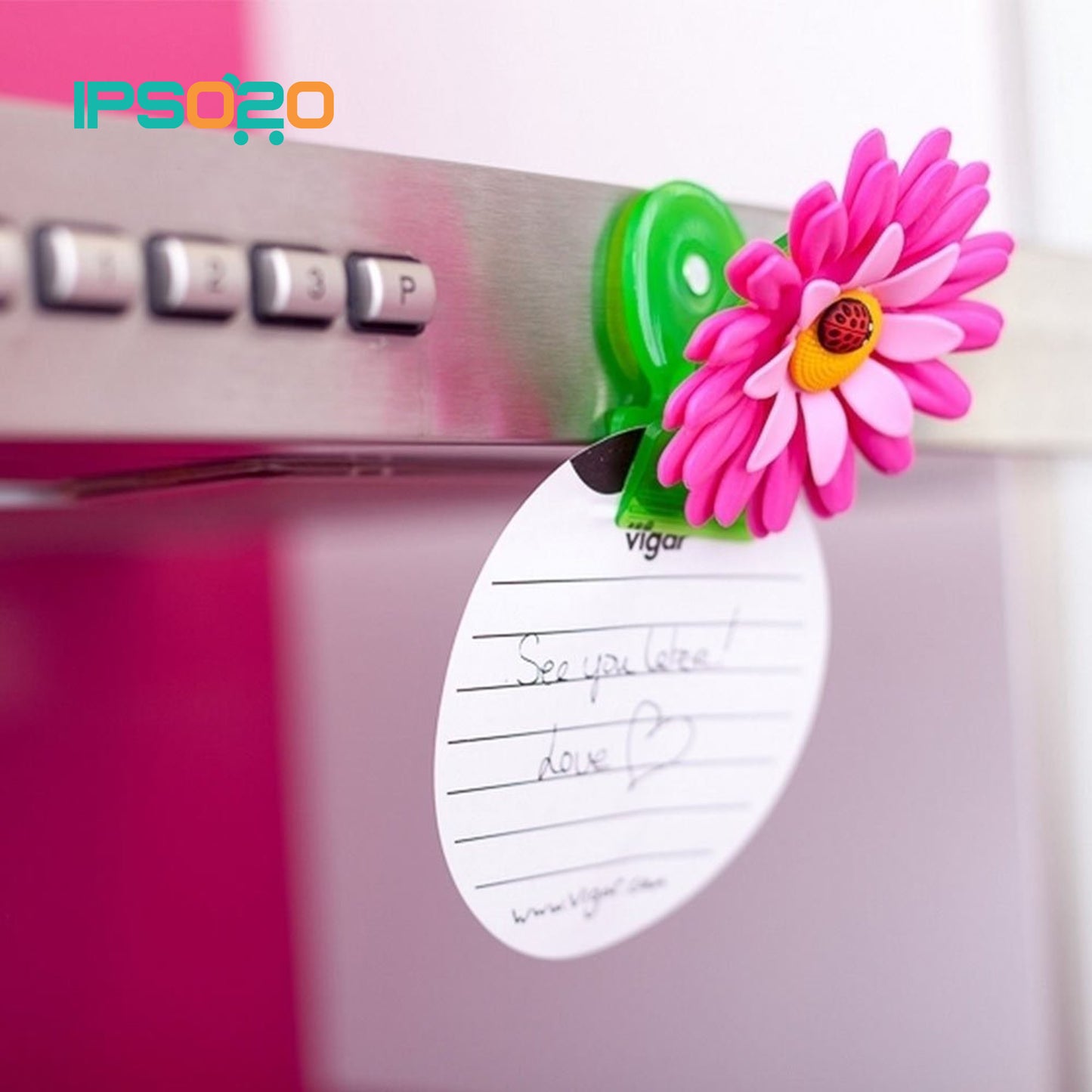 VIGAR Flower Power Pink Magnet Clip - 3pc