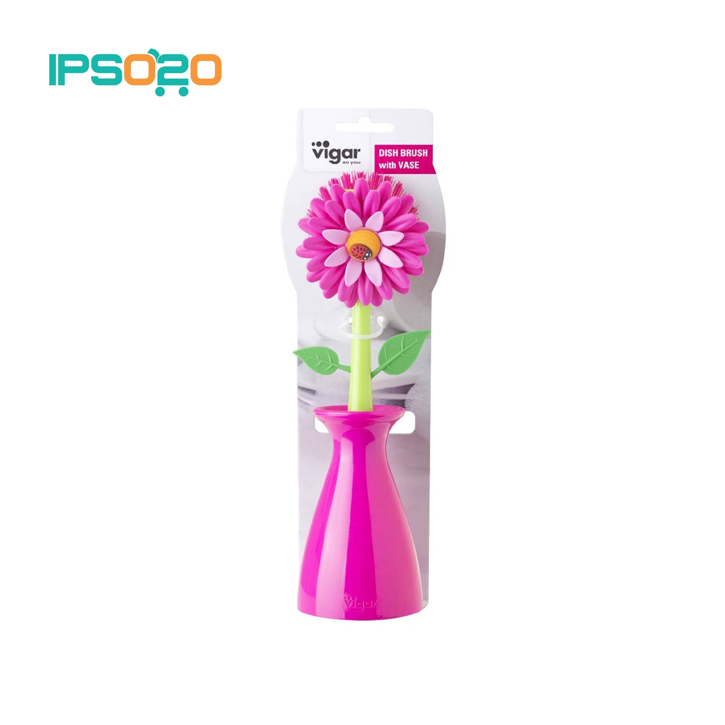 VIGAR Flower Power Dish Brush with Vase