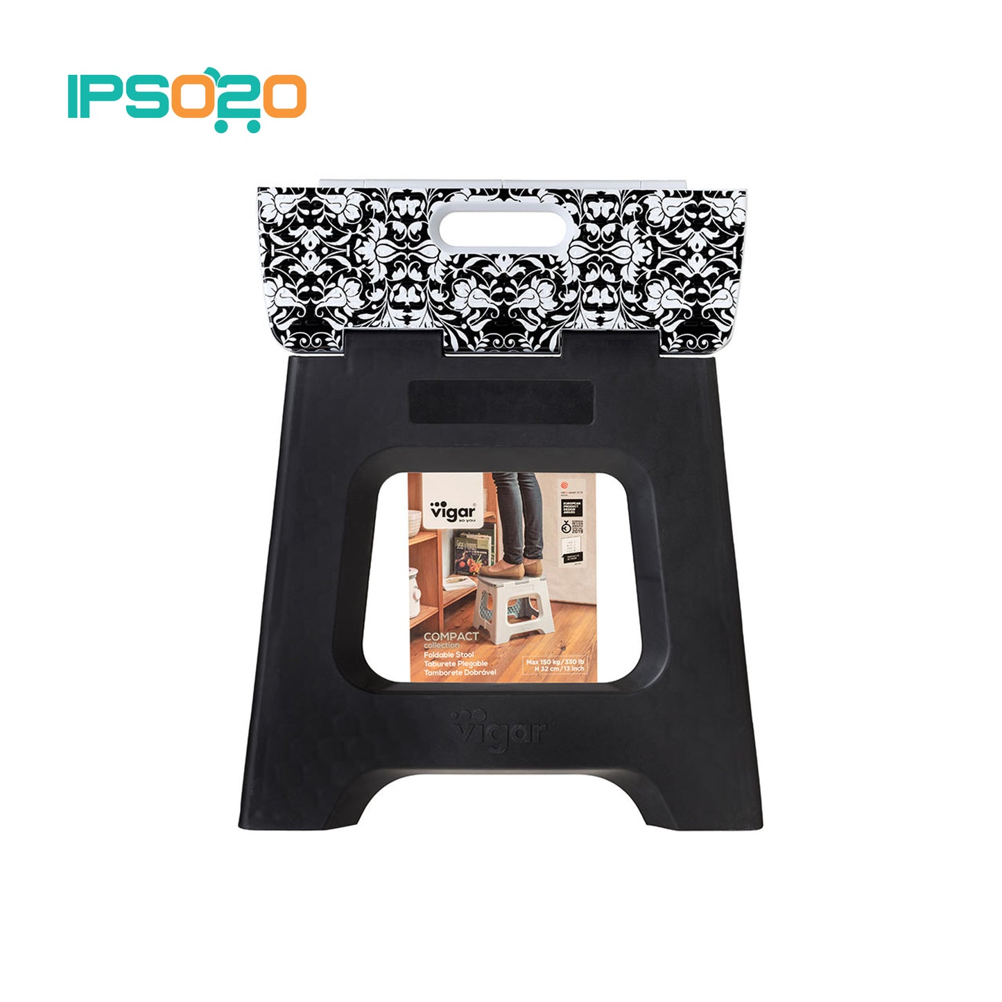 VIGAR Compact Rococco On Top Stool Foldable Stool - 32cm