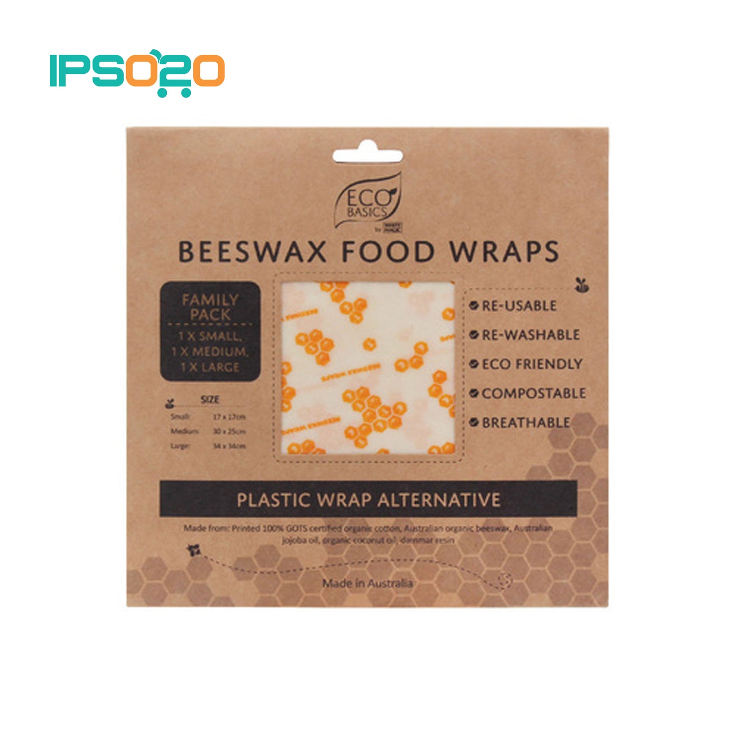 Eco Basics Beeswax Food Wraps - Family Pack