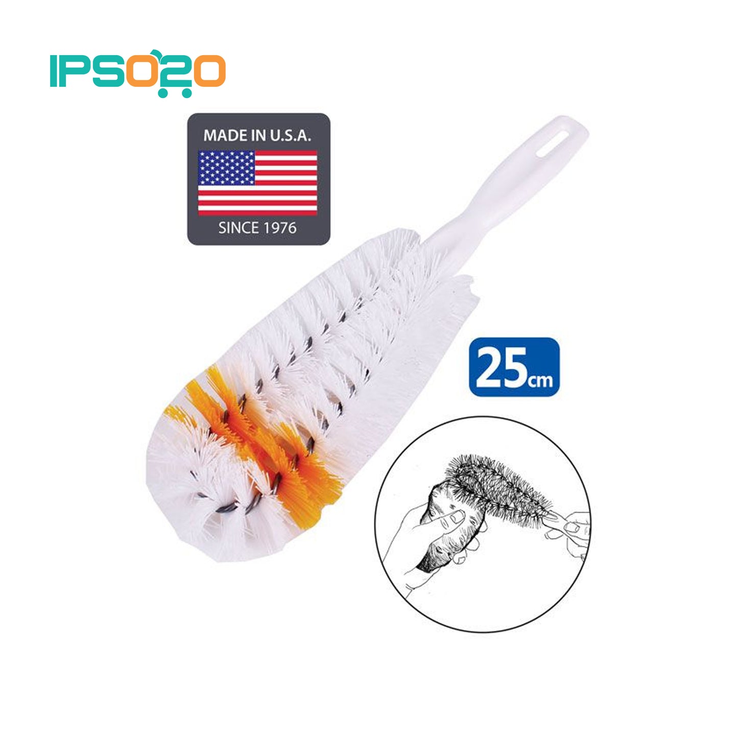 WHITE MAGIC Dual Bristle Vegetable & Fruit Washing Brush