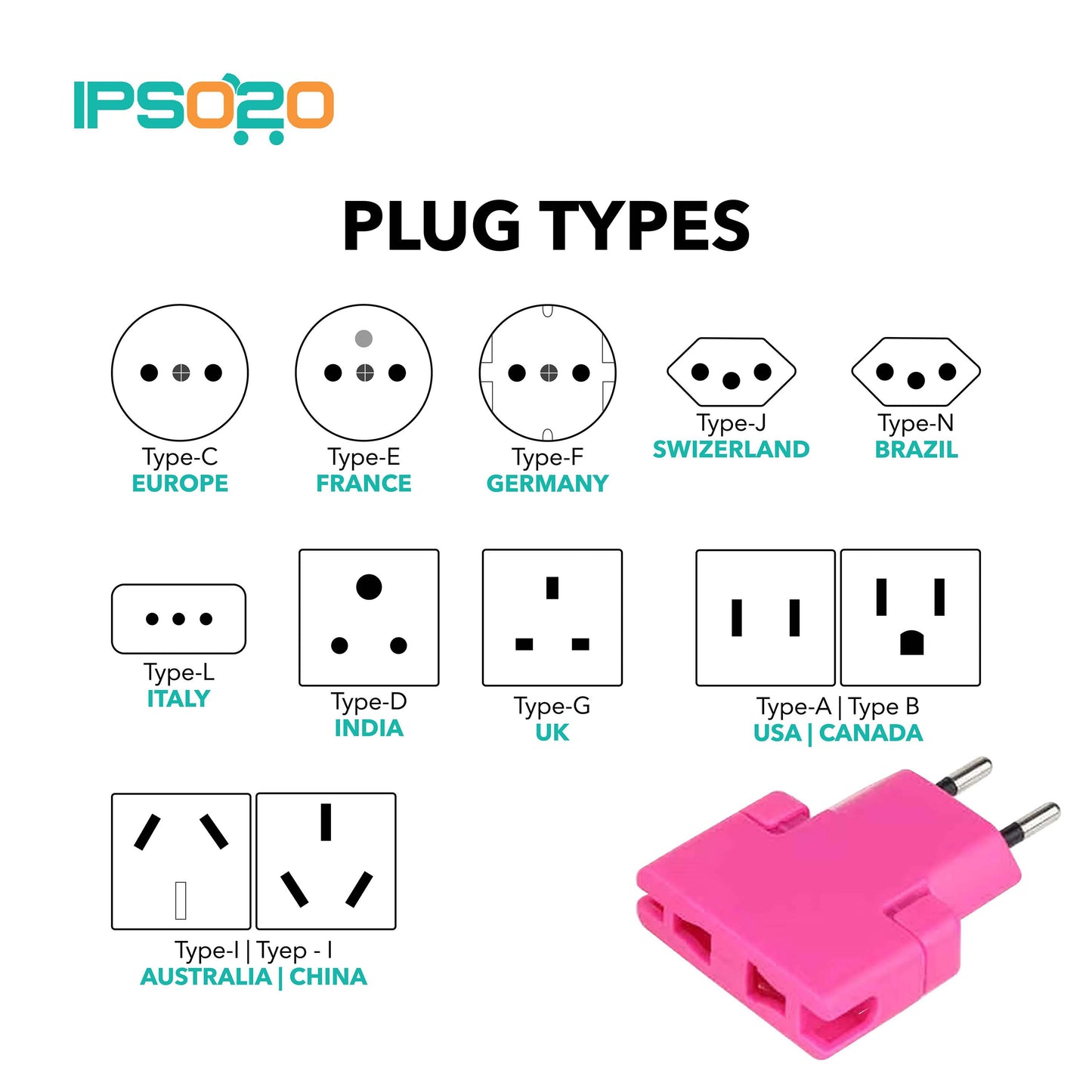 12 in 1 Compact Universal Travel Adapter