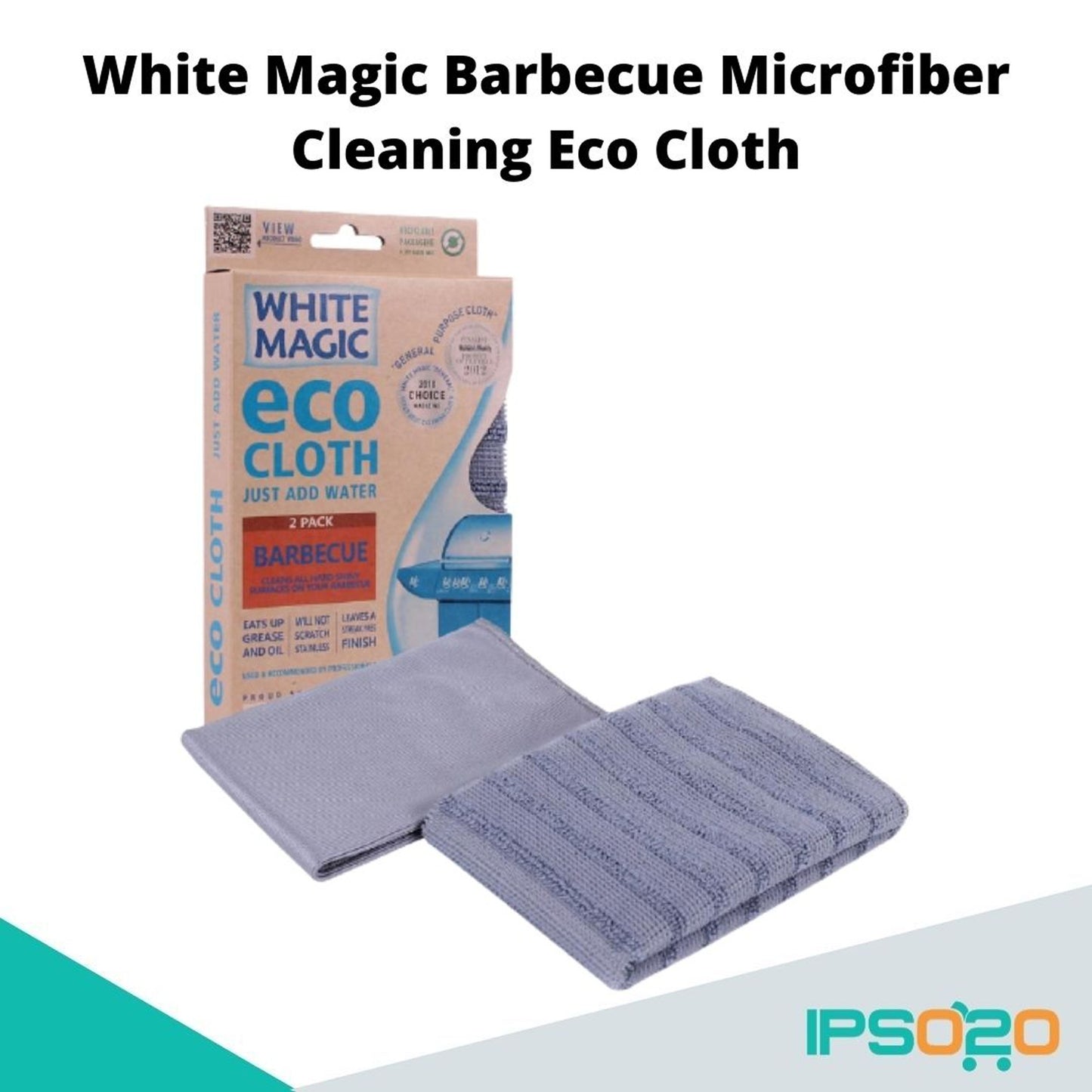 White Magic Barbecue Microfiber Cleaning ECO Cloth / No Detergent Needed | with Water ONLY