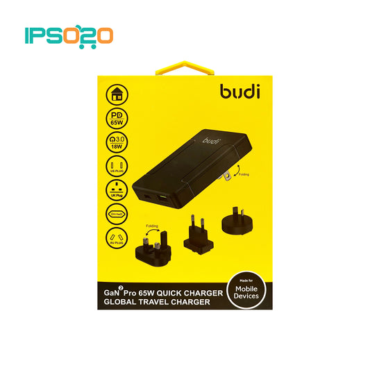 BUDI GaN Pro 65w Quick Charger Global Travel Charger