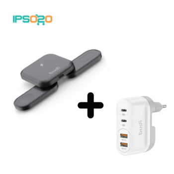Budi 3in1 Wireless Charger with Wall Charger Bundle