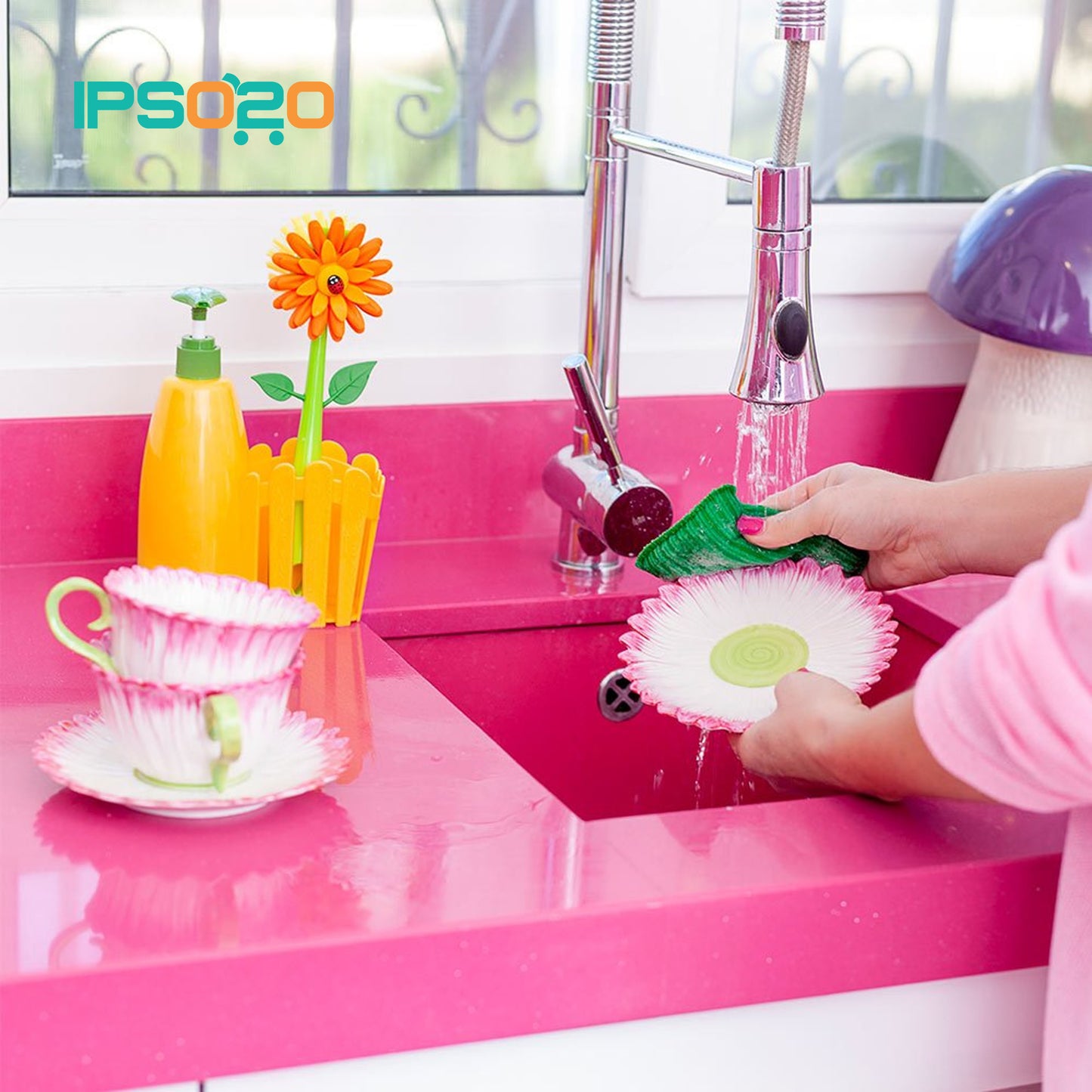 VIGAR Flower Power 3pc Sink Caddy Set + Dispenser