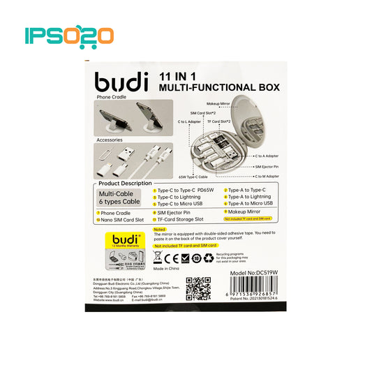 BUDI 11-in-1 Multi-Functional Cable Box