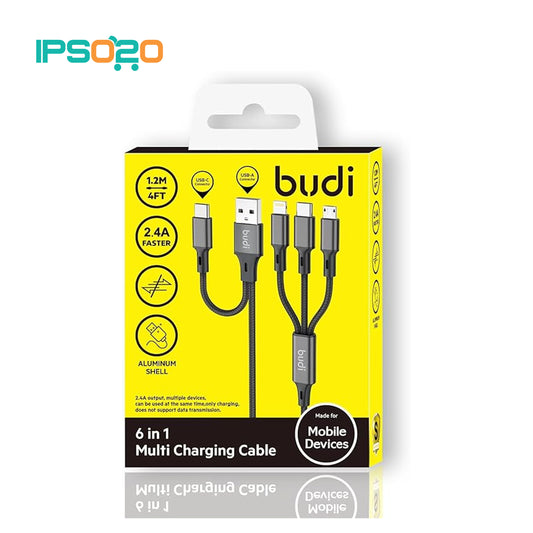 Budi 6 IN 1 MULTI CHARGING CABLE (1.2M)