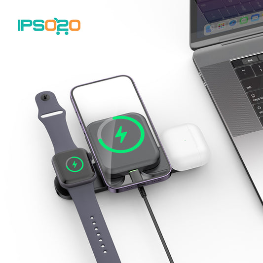 BUDI 3in1 Foldable Magnetic MAGSAFE 20w Wireless Charger Iphone Watch/Airpods