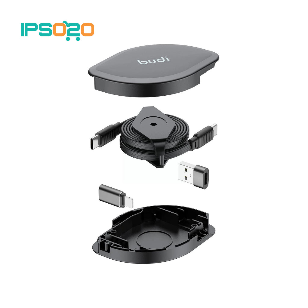 BUDI 4-in-1 Charge / Sync Cable PD 65W / 20W Retractable
