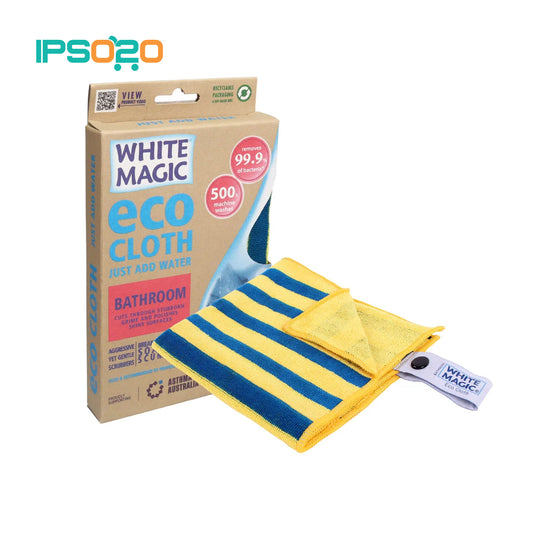 White Magic Microfiber Cleaning Bathroom Eco Cloth [ No Detergent Needed / With Water ONLY / Remove Scum / Hard Water Stain / premium blend of Korean microfibre / Strong / absorbent] IPSo2o