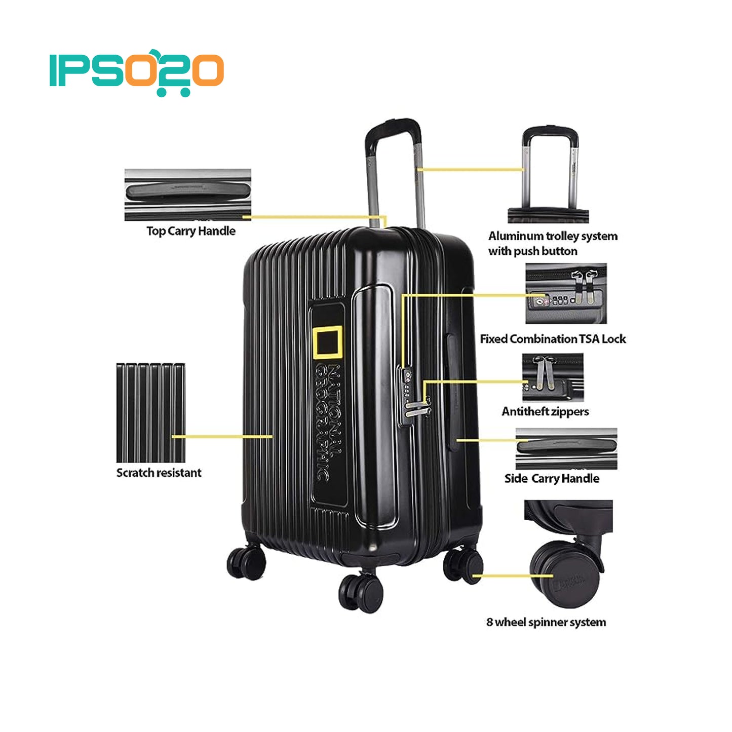 National Geographic Canyon ABS Hard Case Trolley Luggage [ 20" / 24" / 28" / Expandable ]