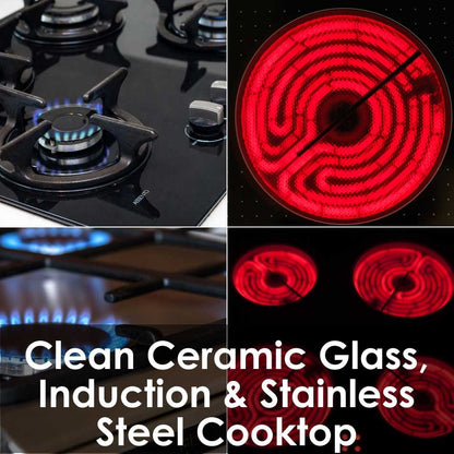White Magic Cooktop Scraper + 5 Refills for Induction and Stainless Steel Cooktops