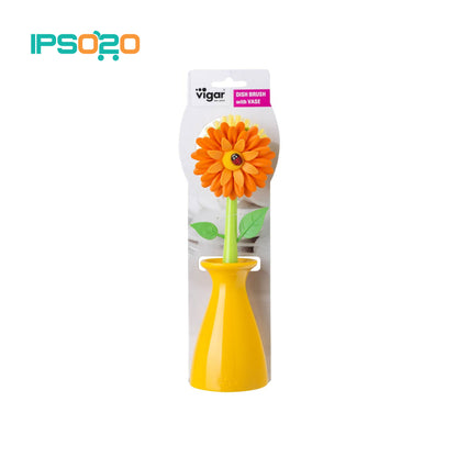 VIGAR Flower Power Dish Brush with Vase