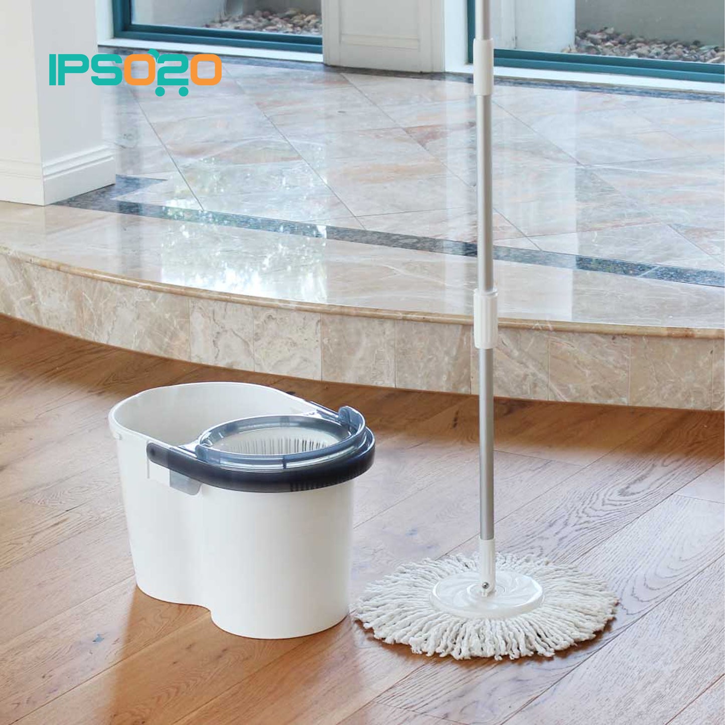 [New Model] White Magic TURBO Hand Press Spin Mop Set (with FREE 3 mop heads) / Dual Spin Model / 1 Year Bucket Warranty