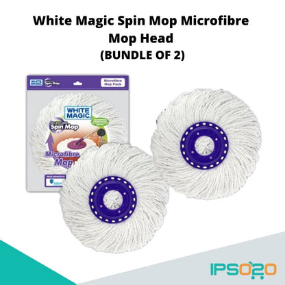 White Magic Spin Mop Microfibre Mop Head [ 40 cm in diameter , Made from 8000 strands of microfibre , Made in Taiwan ]
