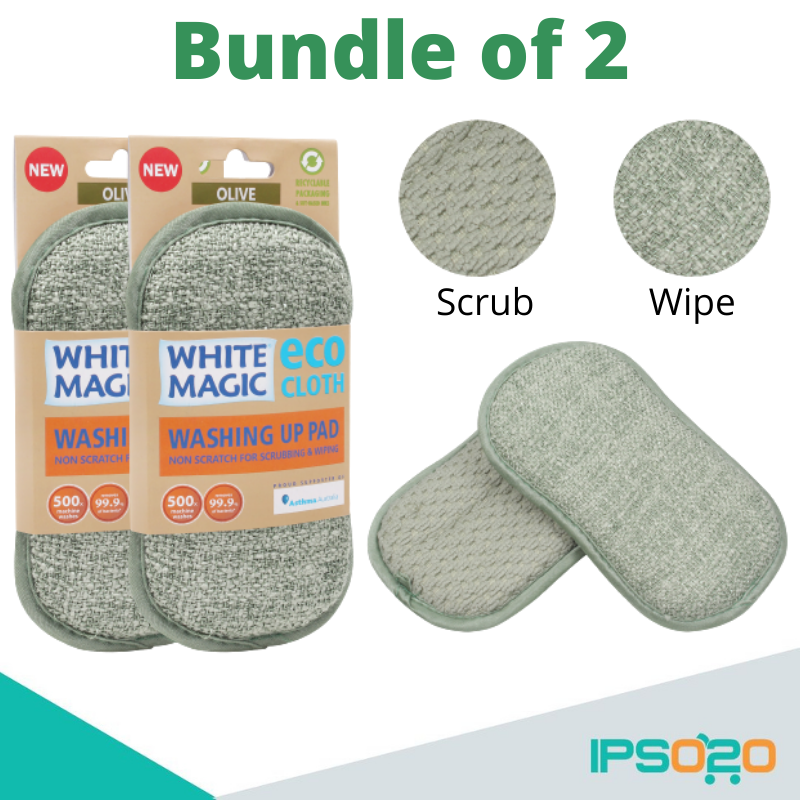 [ Bundle of 2 ] White Magic Dishwashing Sponge Washing Up Pad