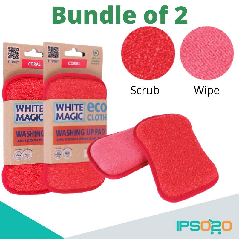 [ Bundle of 2 ] White Magic Dishwashing Sponge Washing Up Pad
