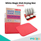 White Magic Dish Drying Mat [Absorbent , Hygienic , Antibacterial Microfibre] 45cm x 40cm