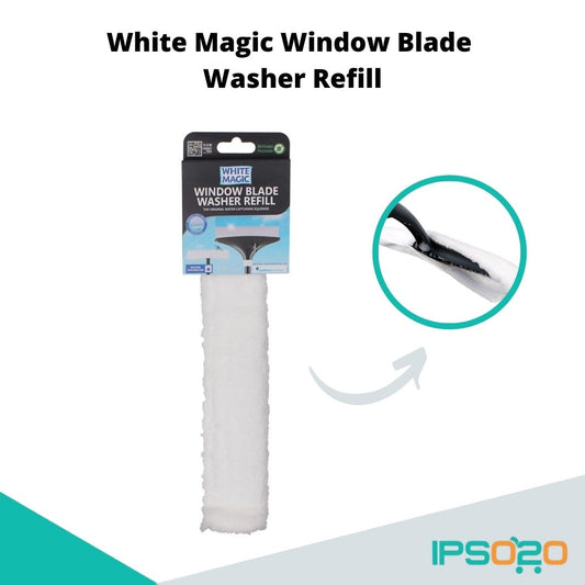 White Magic Window Blade Washer Refill [ Clean Window / Streak Free / Catch Water / Machine Washable / Microfibre / Easy Attach / Detach / Invented and Patented in Germany ]