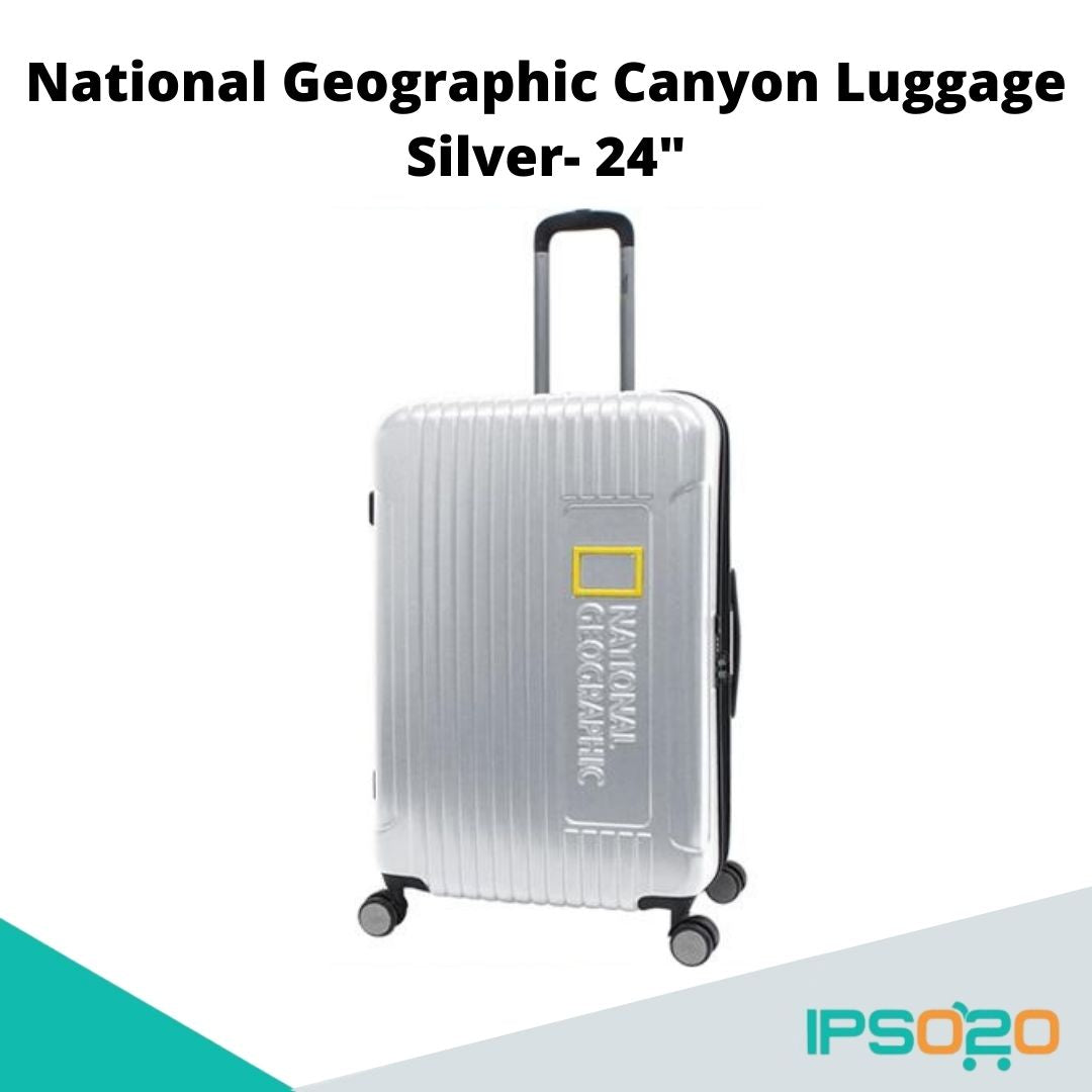 National  Geographic Canyon 24" Trolley [Luggage/Suitcase, Aluminum trolley system with push button, TSA Lock, Four double spinner wheels, Fully lined interior with straps and one U-shaped divider with zipped pocket, Expandable, Anti-theft zippers]