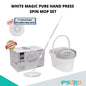 White Magic Pure Spin Mop Set (with 2 microfiber mop heads) / Handpress Mop / Made in Taiwan / Red Dot Design Award / Trolley Bundle (add-on available) / 1 Year Bucket Warranty