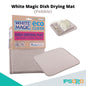 White Magic Dish Drying Mat [Absorbent , Hygienic , Antibacterial Microfibre] 45cm x 40cm