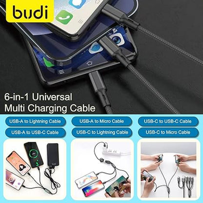 Budi 6 IN 1 MULTI CHARGING CABLE (1.2M)