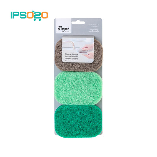 VIGAR Silicone Sponge Long Lasting Anti-Bacterial - 3pc