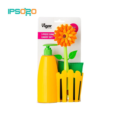 VIGAR Flower Power 3pc Sink Caddy Set + Dispenser
