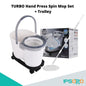 White Magic TURBO Hand Press Spin Mop Set (with 1 microfiber mop heads) / Dual Spin Model / 1 Year Bucket Warranty