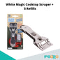 White Magic Cooktop Scraper + 5 Refills for Induction and Stainless Steel Cooktops