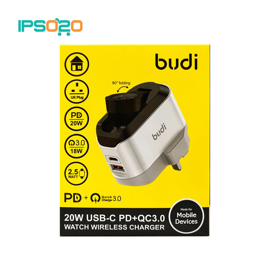 BUDI 20W USB-C PD+QC3.0 Apple Watch Wireless Charger