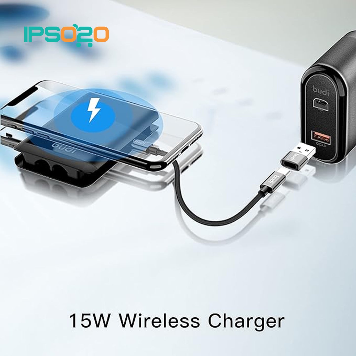BUDI 15w Wireless Charger Phones Multi-Functional Box