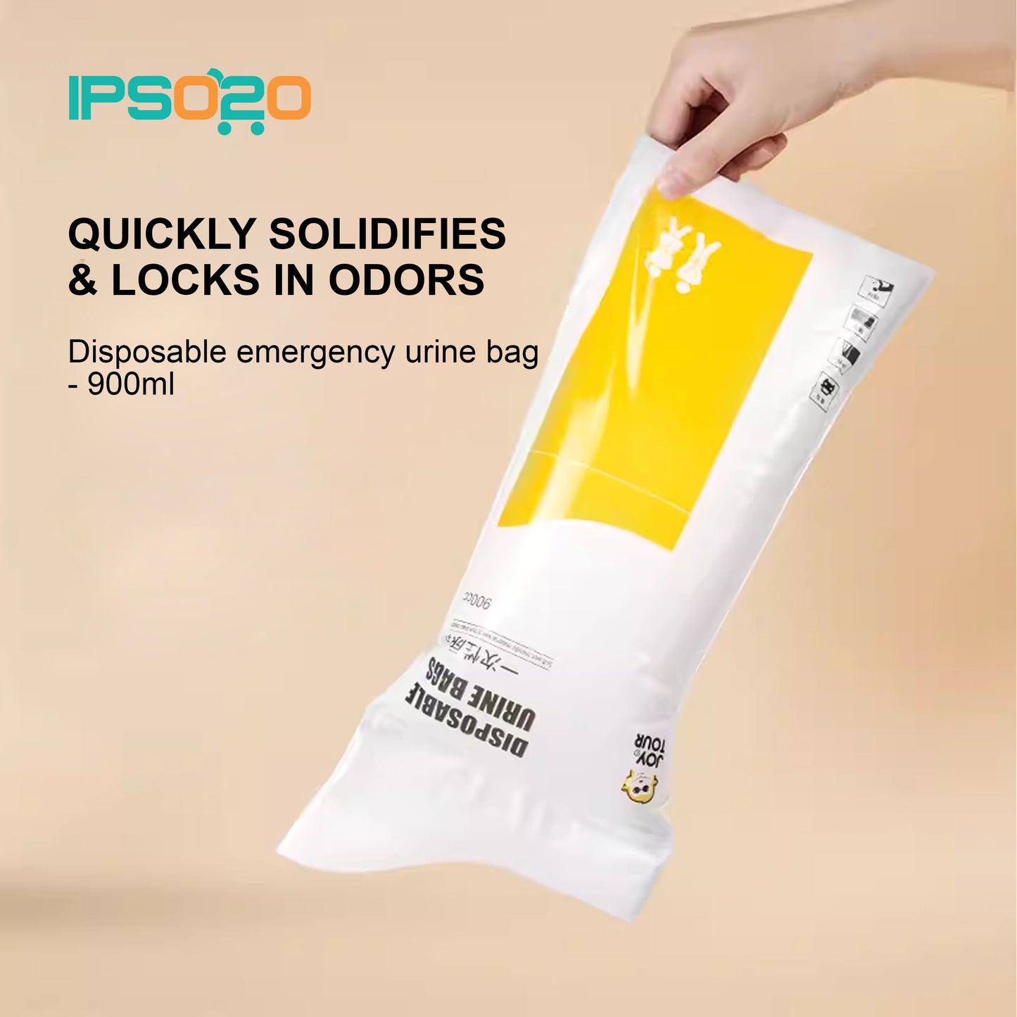 JOYTOUR Travel Emergency Urine Bag 900cc - 5 pcs pack
