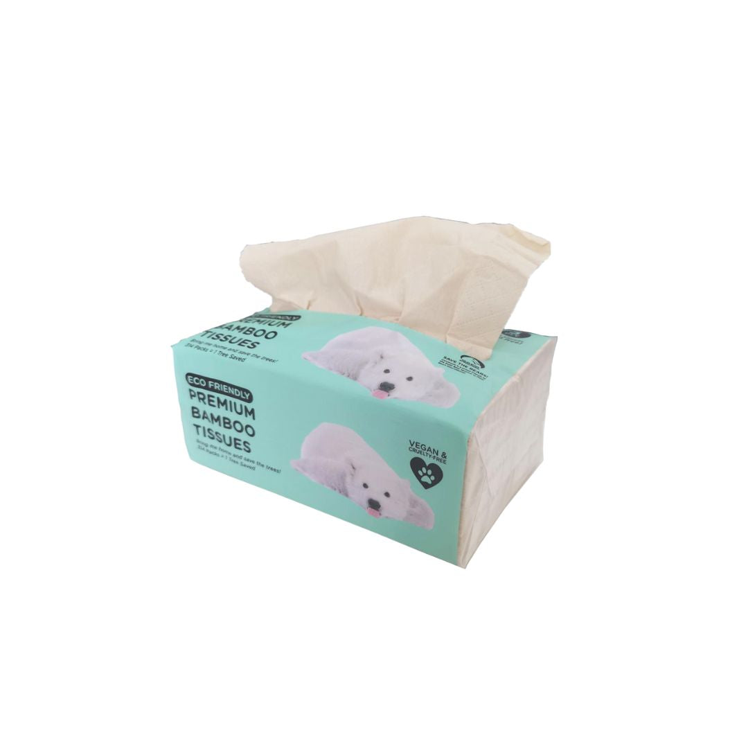 CLOVERSOFT Compact Unbleached Bamboo Premium Facial Tissues 3 Ply 100 Sheets + FREE 10 Sheets