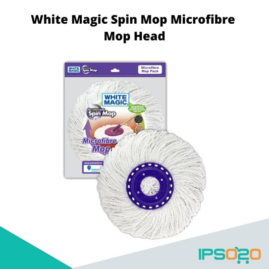 White Magic Spin Mop Microfibre Mop Head [ 40 cm in diameter , Made from 8000 strands of microfibre , Made in Taiwan ]