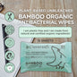 CLOVERSOFT Plant-Based Unbleached Bamboo 99.9% Antibacterial Organic Wet Wipes 15 Sheets