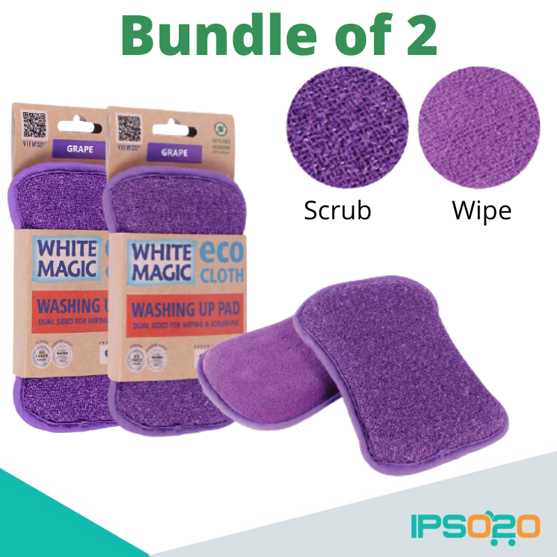 [ Bundle of 2 ] White Magic Dishwashing Sponge Washing Up Pad