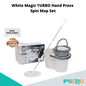 White Magic TURBO Hand Press Spin Mop Set (with 1 microfiber mop heads) / Dual Spin Model / 1 Year Bucket Warranty