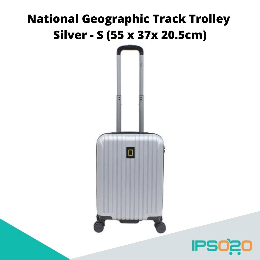 National Geographic Track Trolley S [ABS Hardcase Luggage/Suitcase, Aluminum trolley system with push button, TSA lock,Four double spinner wheels]