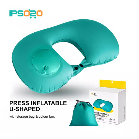 JOYTOUR Hand Press Inflatable U-Shaped Travel Pillow
