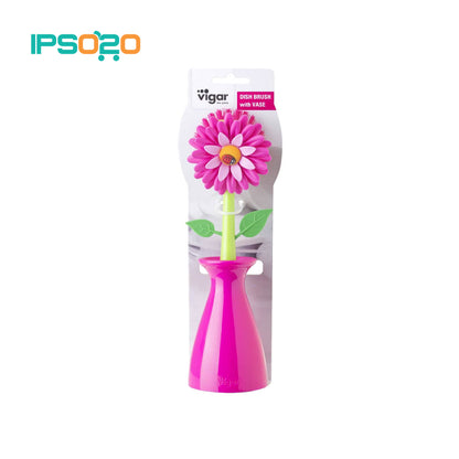 VIGAR Flower Power Dish Brush with Vase