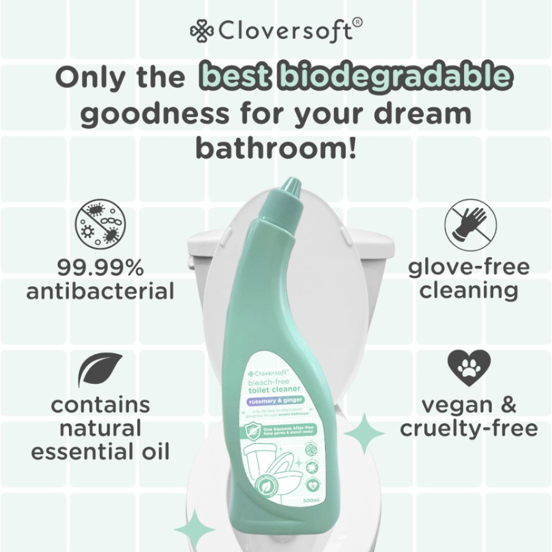 CLOVERSOFT Bleach Free Eco Friendly Toilet Cleaner Powerful and Gentle 500ml