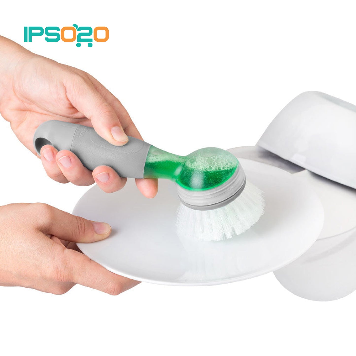 VIGAR Rengo Soap Dispensing Grey Dish Brush