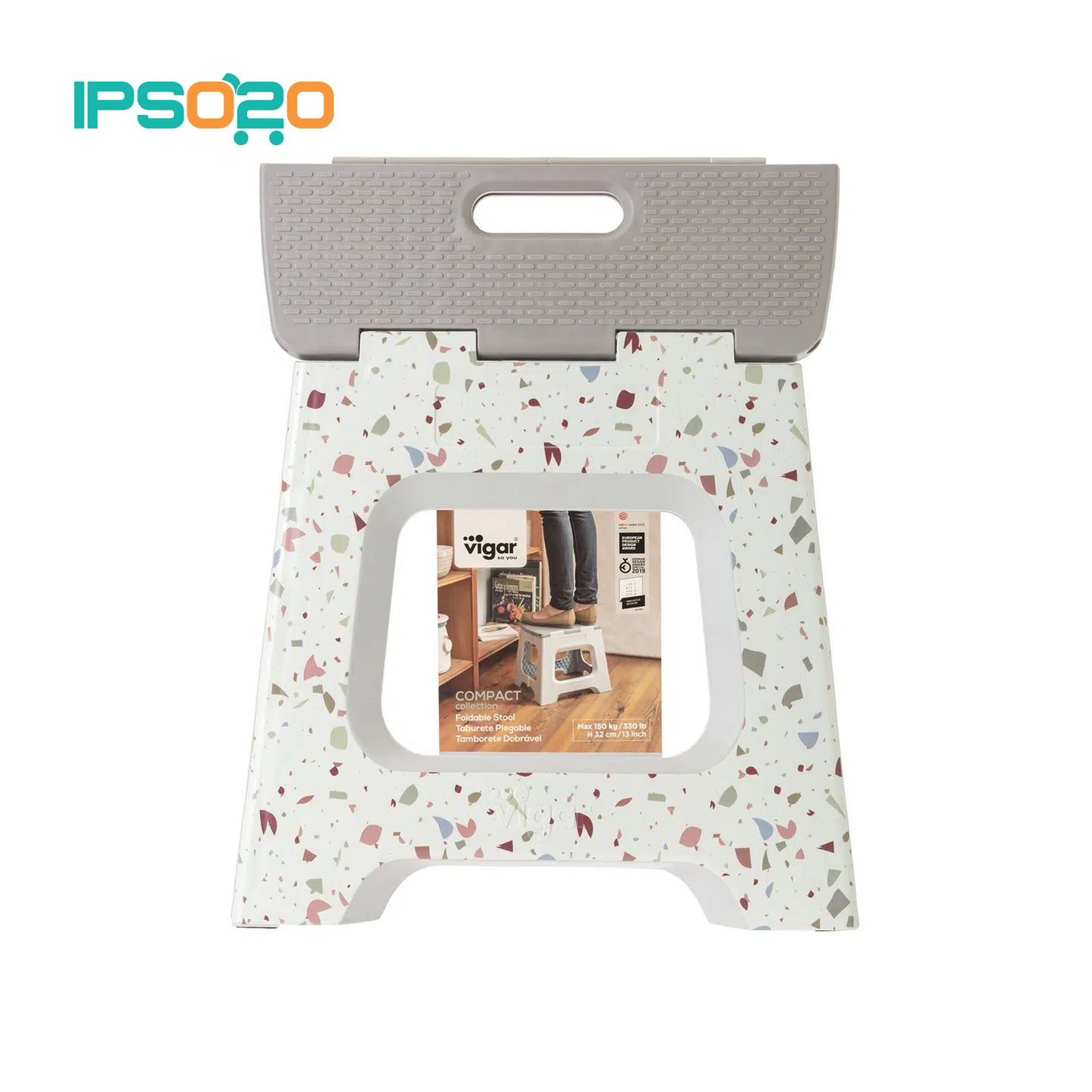 VIGAR Compact Terrazzo Foldable Stool - 32cm