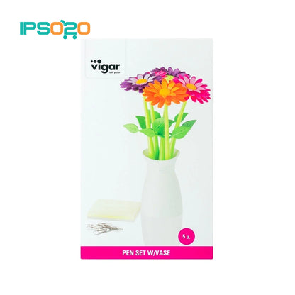 VIGAR Flower Shop 5pc Pen Set With Vase